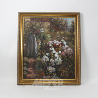 Gemälde "Landgarten mit Bäuerin"