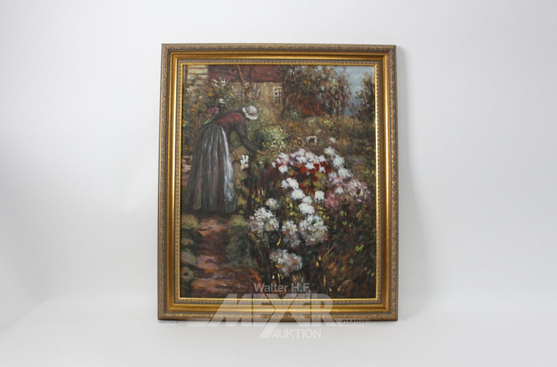 Gemälde "Landgarten mit Bäuerin"