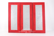 modernes Triptychon in Rot u. Silber