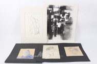 Kunstmappe mit gesammelten Werken u. Grafiken