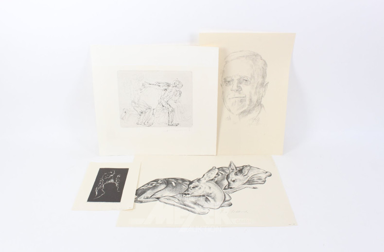 Kunstmappe mit gesammelten Werken u. Grafiken