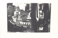 Paar Radierungen 'Igelfisch' u. 'Ohne Titel (kl. Boot)'