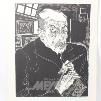 Holzschnitt 'Porträt von Max Liebermann'