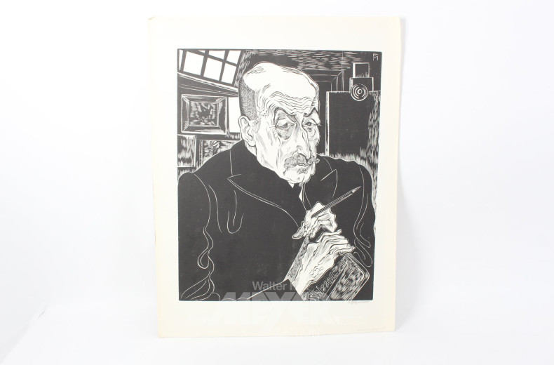 Holzschnitt 'Porträt von Max Liebermann'