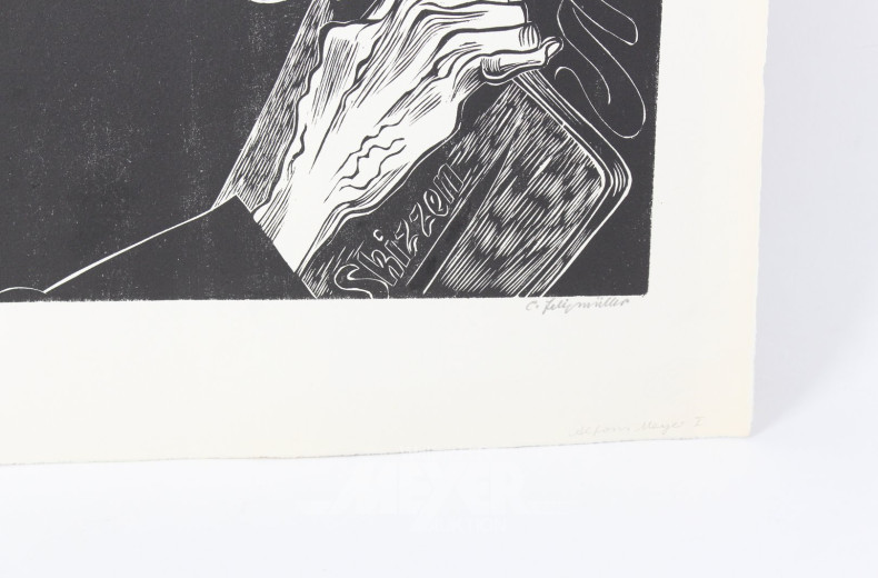 Holzschnitt 'Porträt von Max Liebermann'