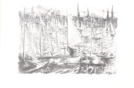 6 Druckgrafiken mit maritimen Motiven