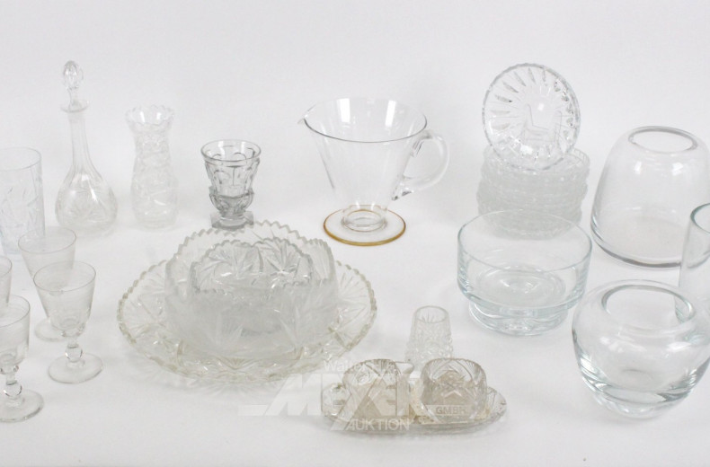 Konvolut Glas- u. Kristallteile, u.a.