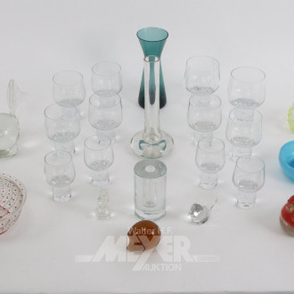 Konvolut Glas- u. Kristall, u.a.