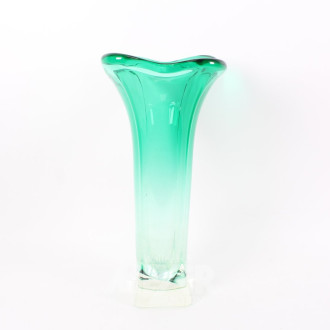 gr. Kristall-Vase, grün