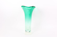 gr. Kristall-Vase, grün