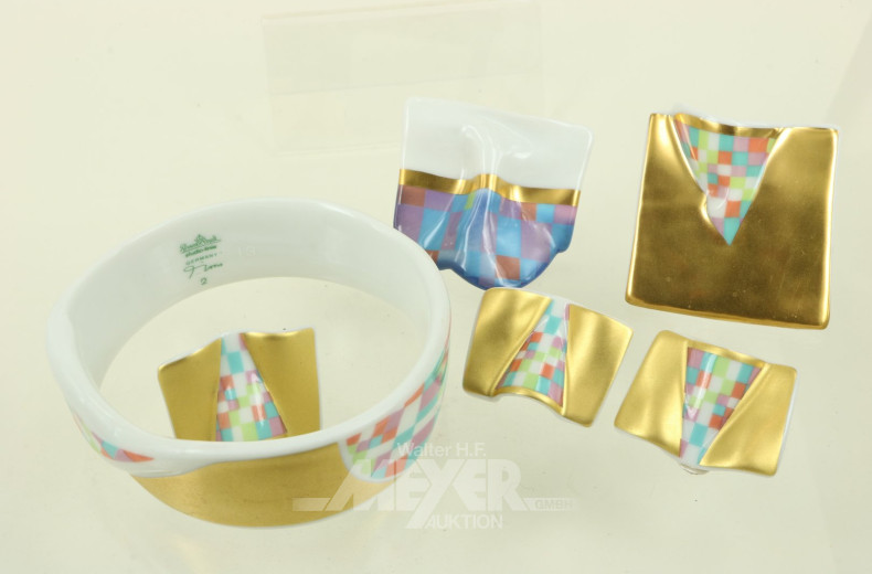 5 Teile Porzellan-Schmuck 'Signum' von Rosenthal