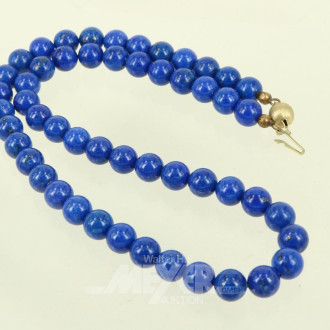 Lapislazuli-Kette mit Kugelschließe in 333 GG