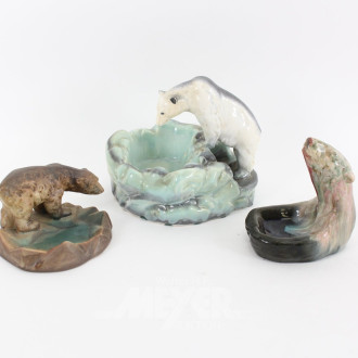 3 Keramikschalen mit Eisbär