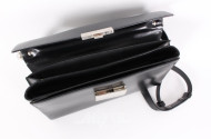 Leder-Handtasche, schwarz