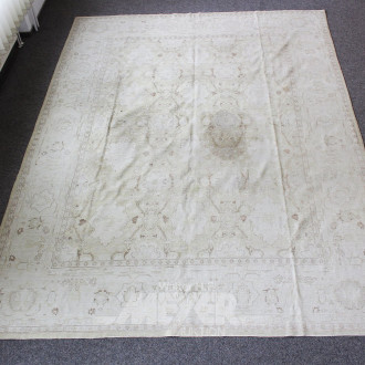 Webteppich, beigegrundig, floral