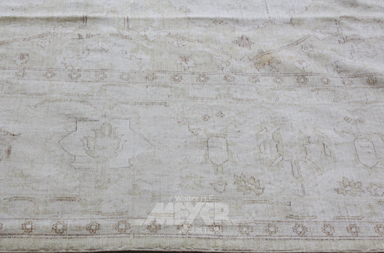 Webteppich, beigegrundig, floral