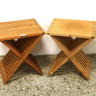 Paar Scherenhocker, Teakholz, Dänemark