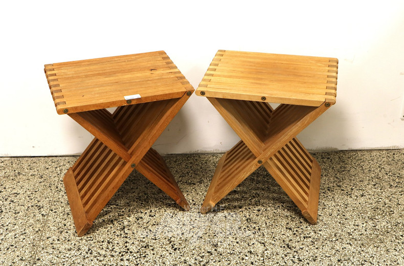 Paar Scherenhocker, Teakholz, Dänemark