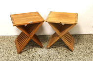 Paar Scherenhocker, Teakholz, Dänemark