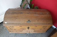 Runddeckeltruhe, Eiche hell, datiert 1781