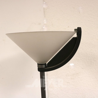 Stehlampe mit Glasschirm / Deckenfluter