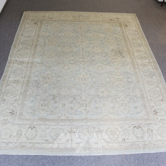 Webteppich, beigegrundig, floral