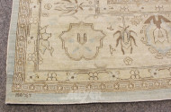 Webteppich, beigegrundig, floral