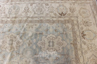 Webteppich, beigegrundig, floral