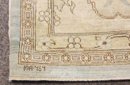 Webteppich, beigegrundig, floral