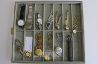 9 Damen- und Herrenarmbanduhren und 3 Anhängeruhren