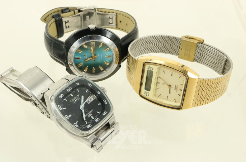 3 Herrenarmbanduhren