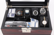 Konvolut Herrenarmbanduhren in Aufbewahrungsbox