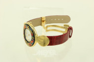 Damenarmbanduhr / Spangenuhr mit Feueremail-Design