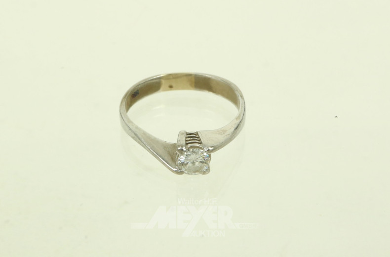 Damenring mit 1 Solitär-Brillant, ca. 0,25 ct.