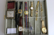 9 versch. Armbanduhren u. 1 Reisewecker von Kienzle