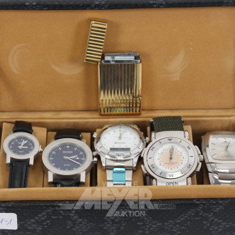5 Armbanduhren im Etui