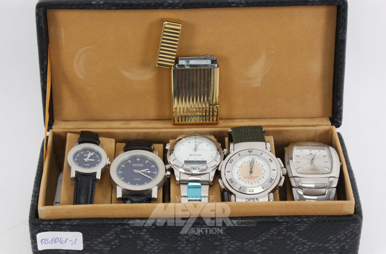 5 Armbanduhren im Etui
