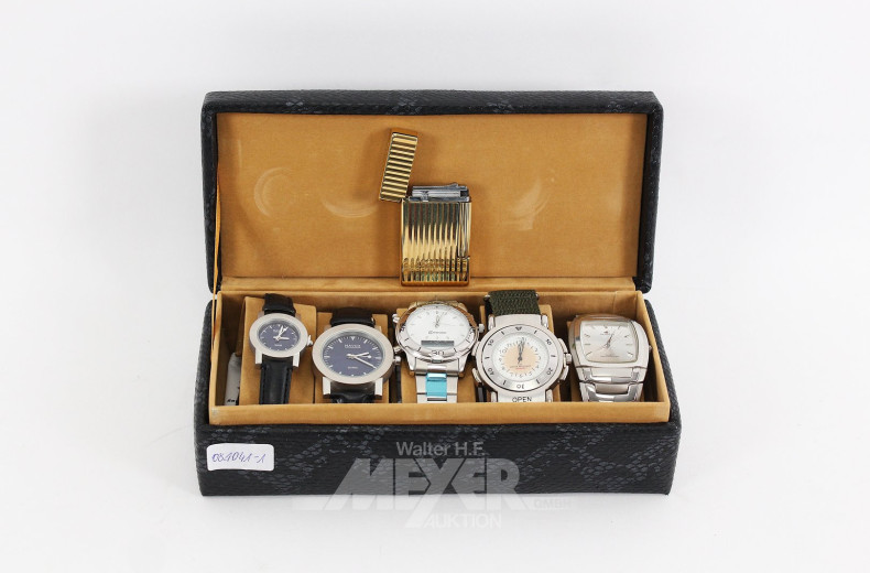 5 Armbanduhren im Etui