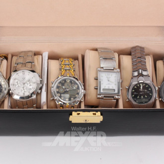 6 Armbanduhren im Etui