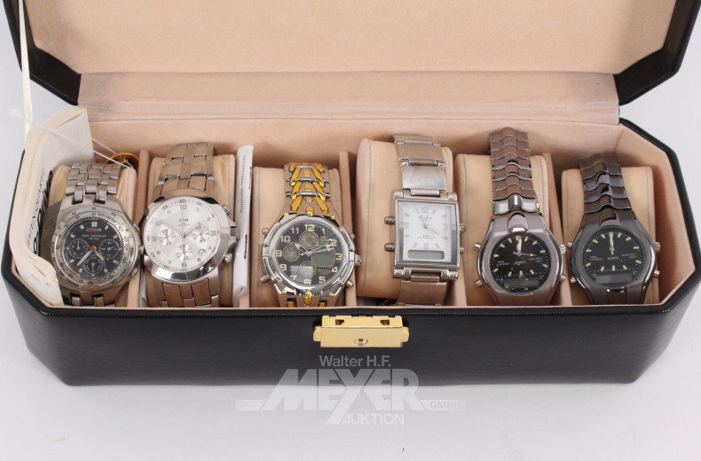 6 Armbanduhren im Etui