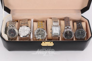 6 Armbanduhren im Etui
