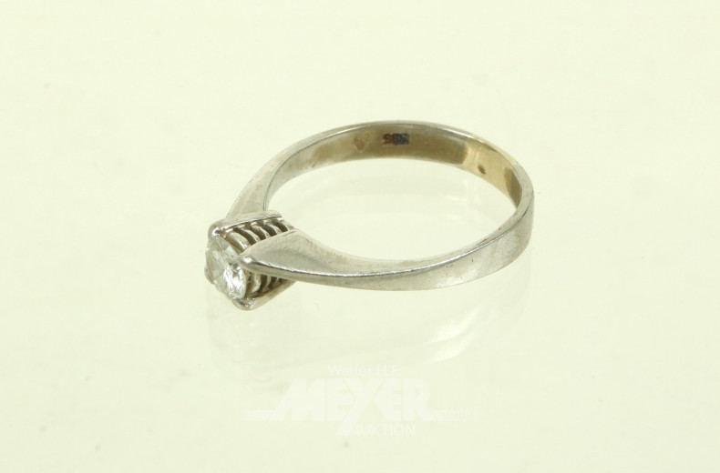 Damenring mit 1 Solitär-Brillant, ca. 0,25 ct.