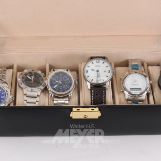 6 Armbanduhren im Etui