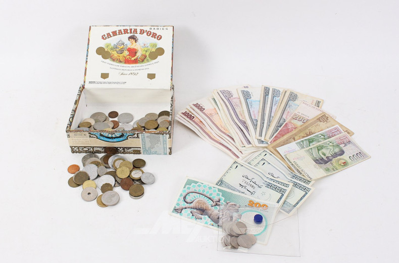 Konvolut Kleinmünzen u. Banknoten aus aller Welt