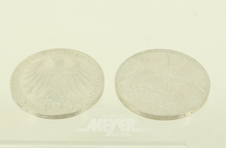 Silbermünzen zu 10 DM Olympiade 1972