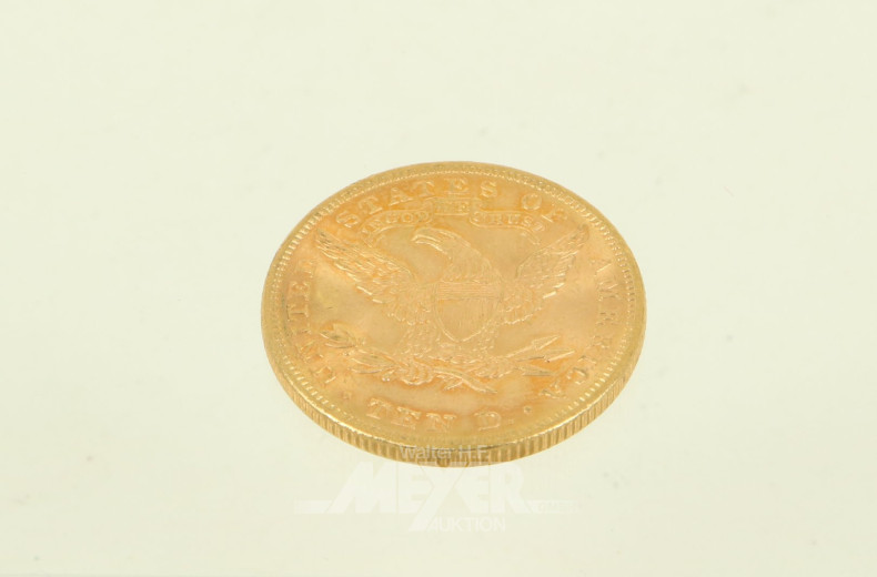 Goldmünze USA - 10 Dollars Liberty Head 1893