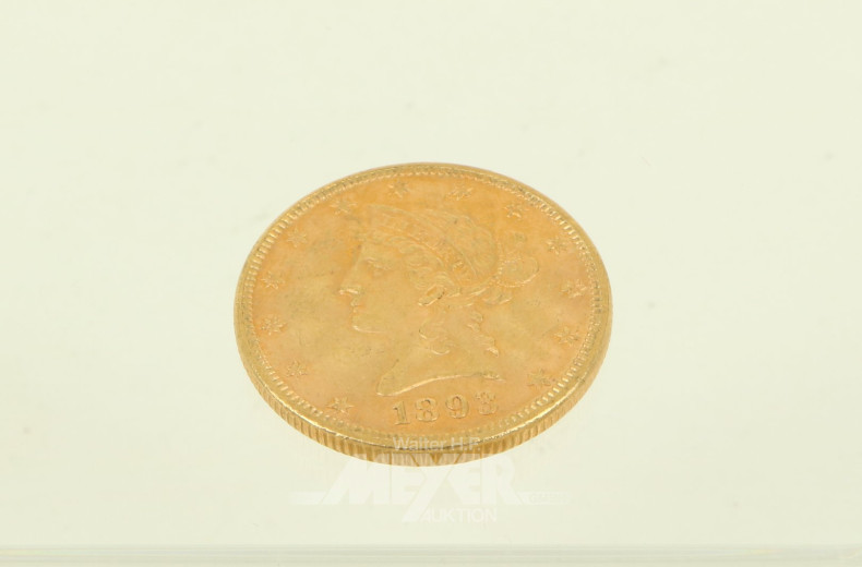 Goldmünze USA - 10 Dollars Liberty Head 1893