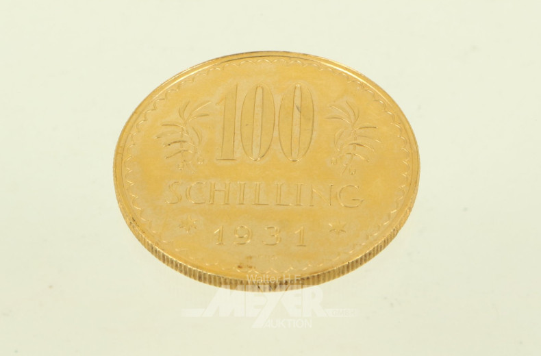 Goldmünze Österreich - 100 Schilling 1931