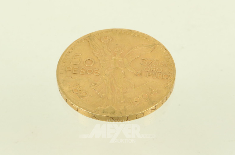 Goldmünze Mexiko - 50 Pesos Centenario 1904