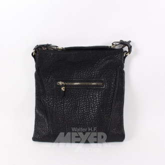 gr. Schultertasche, schwarzes Leder
